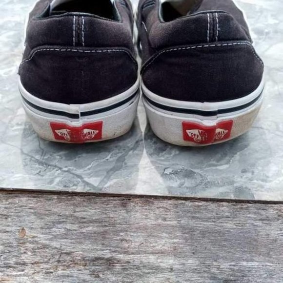VINTAGE CLASSIC "VANS" OFF THE WALL SLIP ON BLACK WITH WHITE SNEAKERS USED - Picture 4 of 7